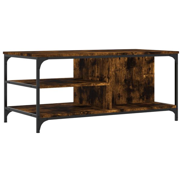 vidaXL Table basse Ch&ecirc;ne fum&eacute; 100x50x45 cm Bois d'ing&eacute;nierie