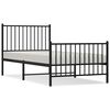 vidaXL Cadre de lit m&eacute;tal sans matelas avec pied de lit noir 90x190 cm
