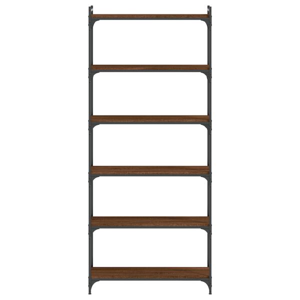 vidaXL Biblioth&egrave;que 6 niveaux ch&ecirc;ne marron 80x30x188cm bois ing&eacute;nierie