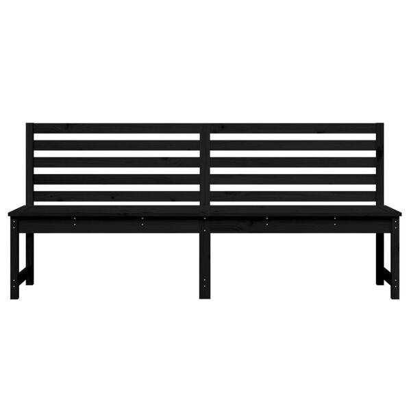vidaXL Banc de jardin noir 201,5 cm bois massif de pin