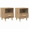 vidaXL Cabinet de chevet 2 pcs Ch&ecirc;ne artisanal 40 x 35 x 47 cm