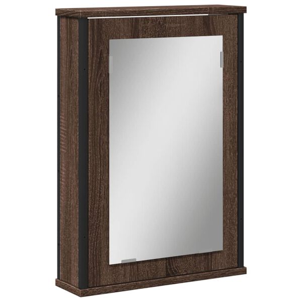 vidaXL Armoire &agrave; miroir de salle de bain ch&ecirc;ne marron bois ing&eacute;nierie