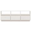 vidaXL Meuble TV Blanc 140x37x50 cm Bois de pin massif