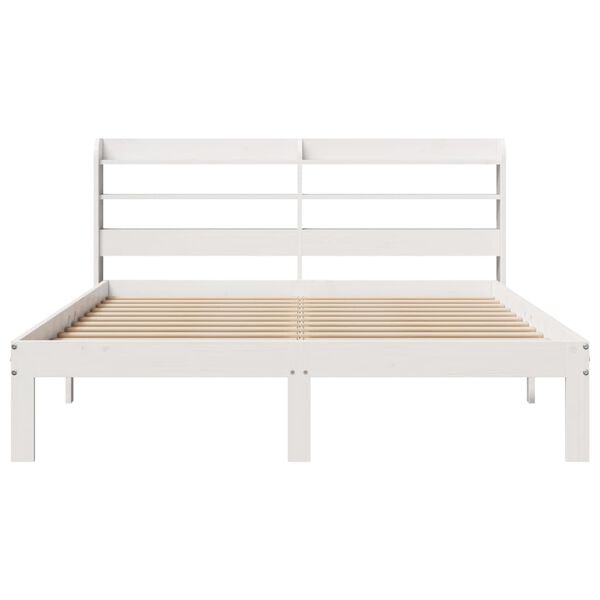 vidaXL Cadre de lit avec t&ecirc;te de lit sans matelas blanc 160x200 cm