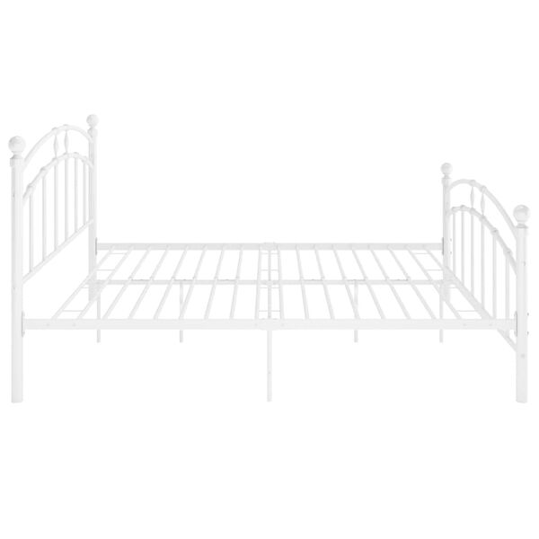 vidaXL Cadre de lit sans matelas blanc m&eacute;tal 140x200 cm