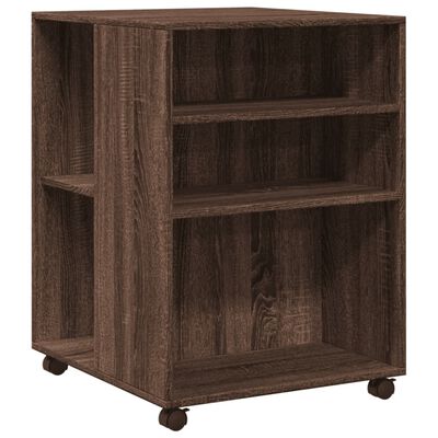 vidaXL Table d'appoint avec roues chêne marron bois d'ingénierie