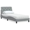vidaXL Lit avec matelas gris clair 90x200 cm tissu