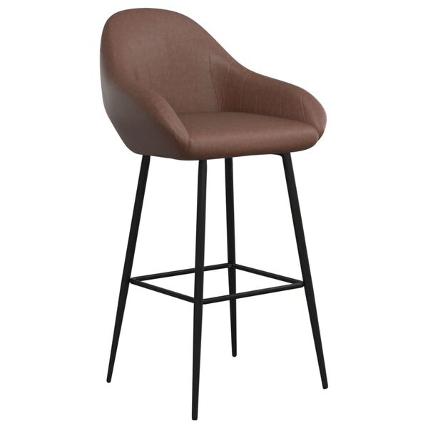 vidaXL Tabouret de bar Marron fonc&eacute; Similicuir