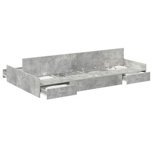 vidaXL Cadre de lit avec rangement avec tiroir Gris b&eacute;ton 120 x 200 cm