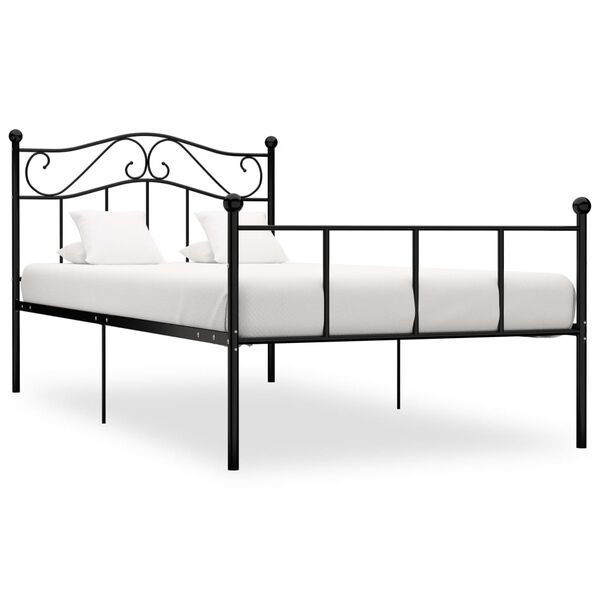 vidaXL Cadre de lit sans matelas noir m&eacute;tal 100x200 cm
