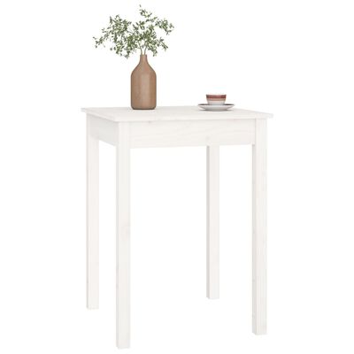 vidaXL Table à manger Blanc 55x55x75 cm Bois massif de pin