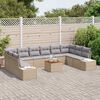 vidaXL Ensemble de canapé de jardin 11 pcs beige et gris clair