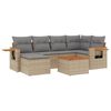 vidaXL Salon de jardin avec coussins 7 pcs beige r&eacute;sine tress&eacute;e