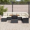 vidaXL Ensemble de canap&eacute; de jardin avec coussin 9 pcs Noir et cr&egrave;me
