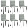 vidaXL Chaises &agrave; manger lot de 6 gris clair velours