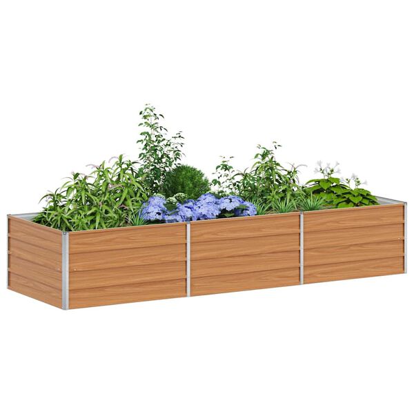 vidaXL Jardini&egrave;re sur&eacute;lev&eacute;e Marron Clair 240 x 80 x 45 cm