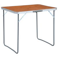 vidaXL Table pliable de camping avec cadre en métal 80x60 cm