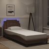 vidaXL Cadre de lit avec LED sans matelas Zadar marron 100x200 cm