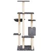 vidaXL Arbre &agrave; chat avec griffoirs en sisal Gris fonc&eacute; 142 cm