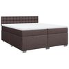 vidaXL Sommier &agrave; lattes de lit avec matelas Marron fonc&eacute; 200x200 cm