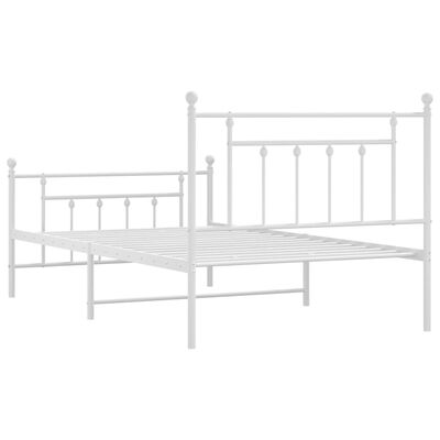 vidaXL Cadre de lit métal sans matelas et pied de lit blanc 100x200 cm