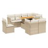 vidaXL Salon de jardin avec coussins 9 pcs beige r&eacute;sine tress&eacute;e