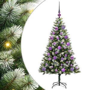 vidaXL Sapin de Noël artificiel à charnière avec neige en flocons