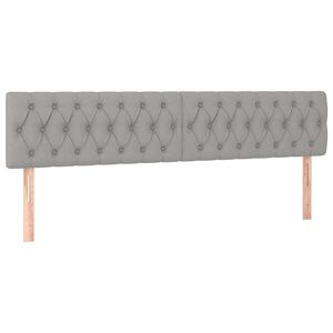 vidaXL T&ecirc;tes de lit Gris clair 200x7x78/88 cm Tissu