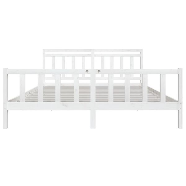 vidaXL Cadre de lit sans matelas blanc bois massif 200x200 cm