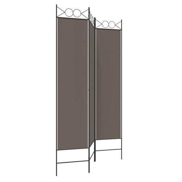 vidaXL Cloison de séparation 3 panneaux Anthracite 120x220 cm Tissu