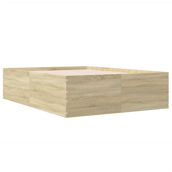 vidaXL Cadre de lit sans matelas ch&ecirc;ne sonoma 140x190 cm