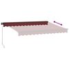 vidaXL Auvent manuel r&eacute;tractable avec LED bordeaux 350x250 cm