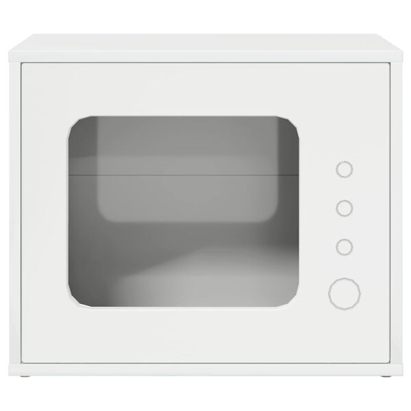 vidaXL Maison pour chat Blanc Brillant 51 x 30 x 42,5 cm