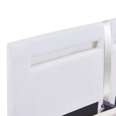 vidaXL Cadre de lit avec LED Blanc Similicuir 180 x 200 cm