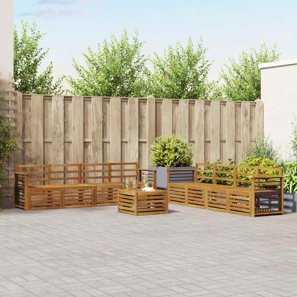 vidaXL Ensembles de canap&eacute;s 9 pcs Naturel Bois d'Acacia Massif