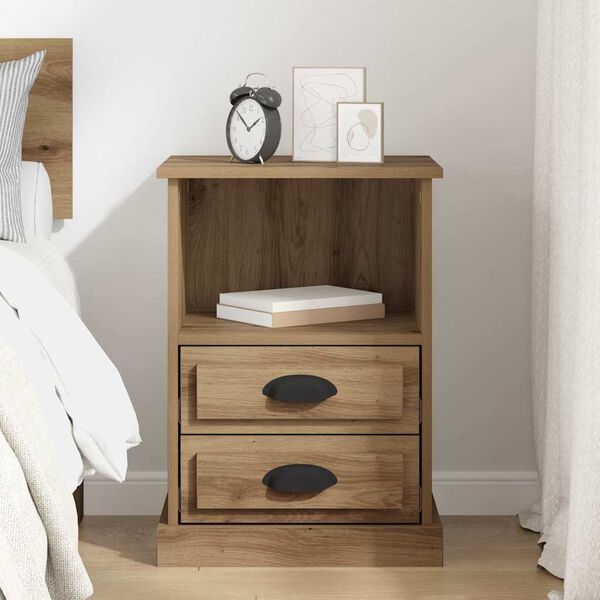 vidaXL Cabinet de chevet avec tiroir Ch&ecirc;ne artisanal 36 x 43 x 60 cm