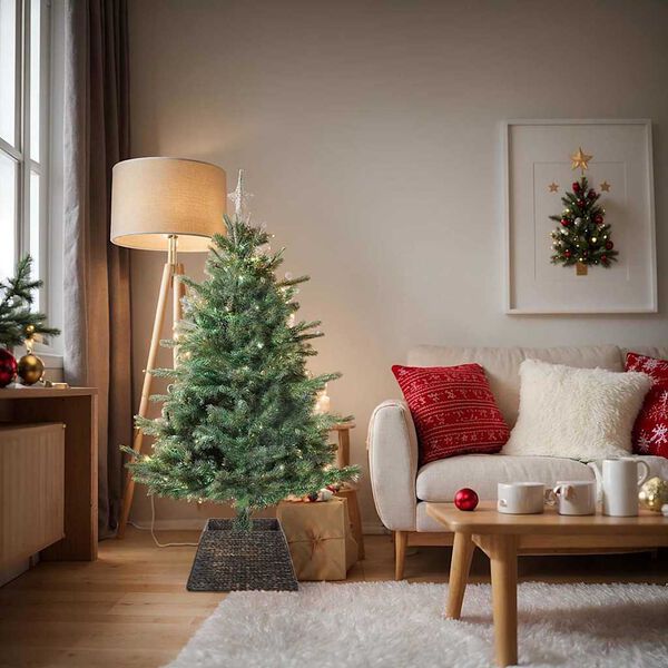 vidaXL Collier de sapin de No&euml;l Noir 50 x 50 x 25 cm Jacinthe d'eau