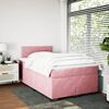 vidaXL Sommier &agrave; lattes de lit avec matelas Rose 120x200 cm Velours