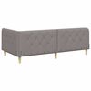 vidaXL Cadre de lit d'angle avec matelas Taupe 90 x 200 cm tissu