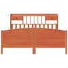 vidaXL Lit biblioth&egrave;que sans matelas cire marron 200x200 cm pin massif