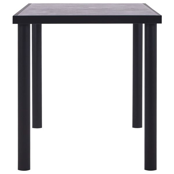 vidaXL Table à manger Noir et gris béton 140x70x75 cm MDF