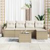 vidaXL Ensemble de canap&eacute; de jardin Beige polyrotin