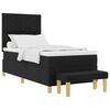 vidaXL Lit &agrave; ressorts avec matelas Noir 100 x 200 cm tissu