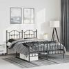 vidaXL Cadre de lit m&eacute;tal sans matelas avec pied de lit noir 150x200cm