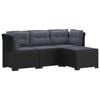 vidaXL Canap&eacute; de jardin 4 places avec coussins style rotin PP