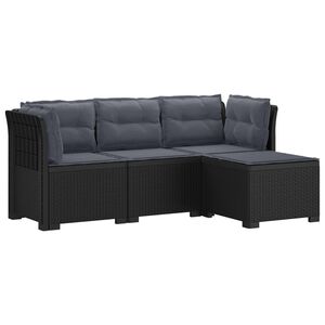 vidaXL Canap&eacute; de jardin 4 places avec coussins style rotin PP