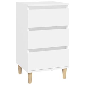 vidaXL Table de chevet blanc 40x35x70 cm bois d&rsquo;ing&eacute;nierie