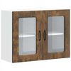 vidaXL Armoire murale de cuisine avec porte vitr&eacute;e "Kalmar" Ch&ecirc;ne fum&eacute; Bois d'ing&eacute;nierie