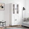 vidaXL Buffet haut Blanc 69,5x34x180 cm Bois d'ing&eacute;nierie