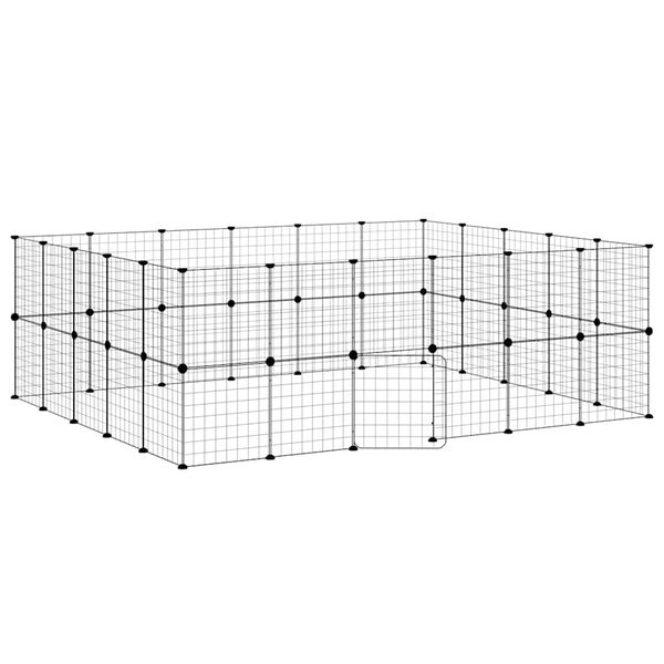 vidaXL Cage animaux de compagnie &agrave; 44 panneaux et porte Noir 35x35 cm